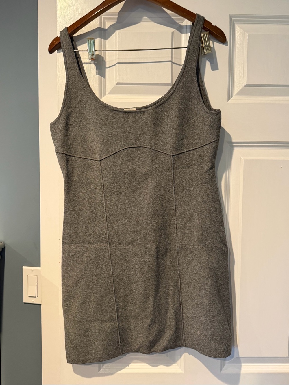 Calvin Klein Gray Scoop Neck Mini Dress